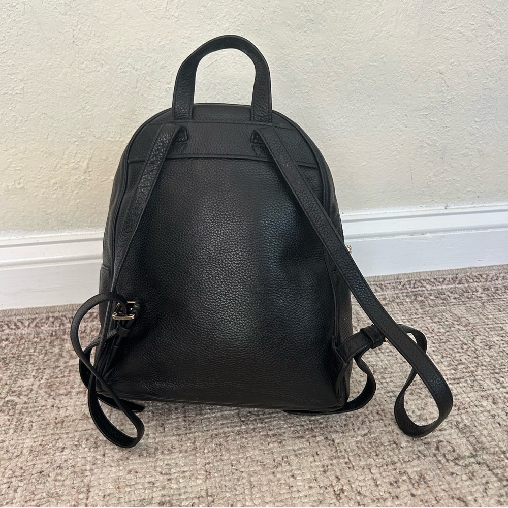 Michael Kors Black Leather Backpack with Gold Hardware - Picture 4 of 9